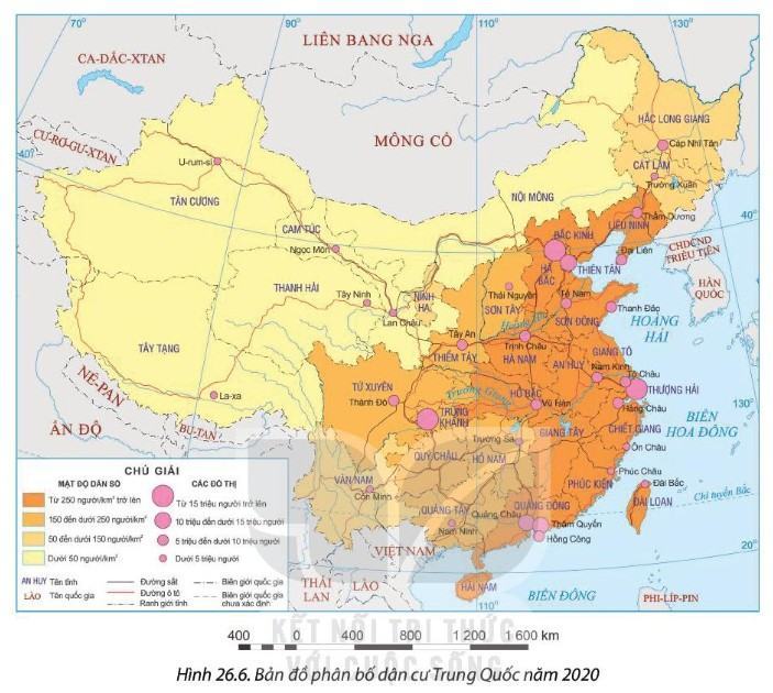 Địa 11 Kết nối tri thức Bài 26: Vị trí địa lí, điều kiện dân cư và xã hội Trung Quốc