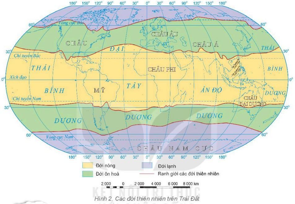Địa lí 6 Kết nối tri thức Bài 25: Sự phân bố các đới thiên nhiên trên Trái Đất
