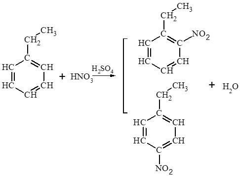 Viết phương trình phản ứng của ethylbenzene với các tác nhân sau