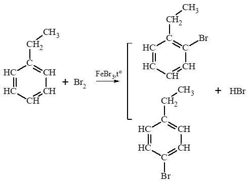Viết phương trình phản ứng của ethylbenzene với các tác nhân sau