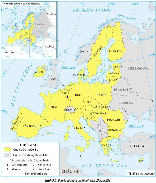 Địa 11 Cánh diều Bài 9: EU - Một liên kết kinh tế khu vực lớn. Vị thế của EU trong nền kinh tế thế giới