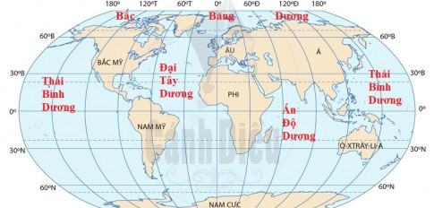 Địa lí 6 Cánh Diều Bài 20: Thực hành: Xác định trên lược đồ các đại dương thế giới