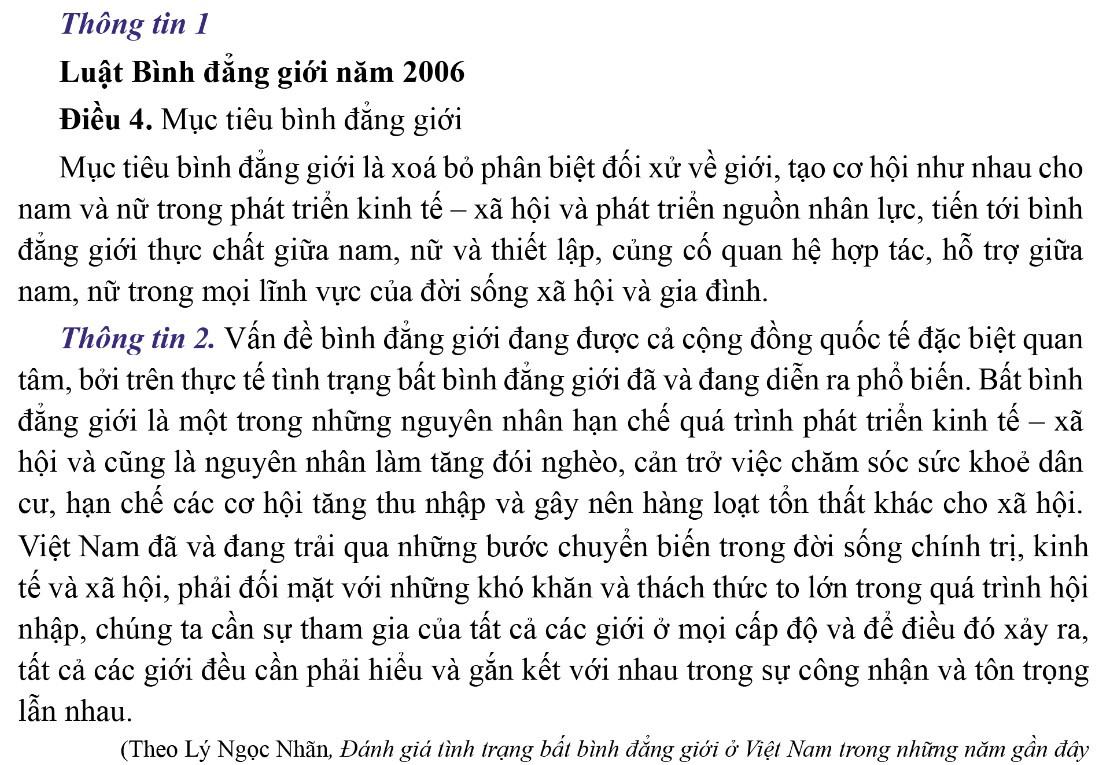 Kinh tế Pháp luật 11 Cánh diều Bài 11: Bình đẳng giới trong đời sống xã hội