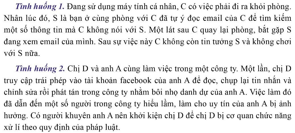 Kinh tế Pháp luật 11 Cánh diều Bài 19: Quyền được bảo đảm an toàn và bí mật thư tín, điện thoại, điện tín