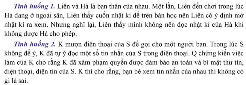 Kinh tế Pháp luật 11 Cánh diều Bài 19: Quyền được bảo đảm an toàn và bí mật thư tín, điện thoại, điện tín