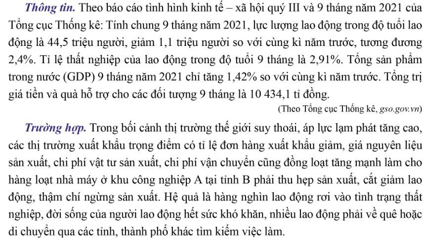 Kinh tế Pháp luật 11 Cánh diều Bài 5: Thất nghiệp