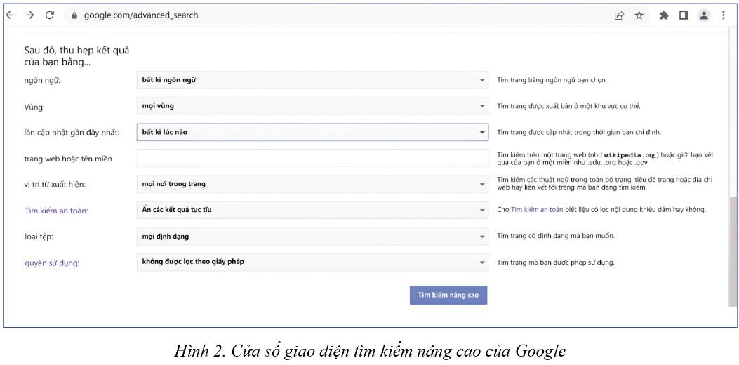 Tin 11 Định hướng THUD Cánh Diều Bài 2: Thực hành một số tính năng hữu ích của máy tìm kiếm