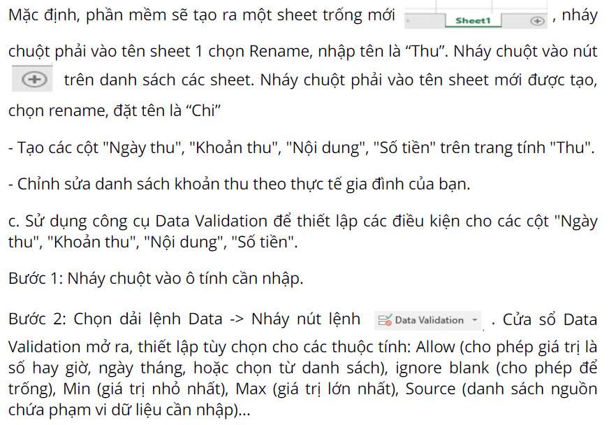Tin học 9 Chân trời sáng tạo Bài 6A: Tổ chức dữ liệu cho dự án quản lí tài chính gia đình