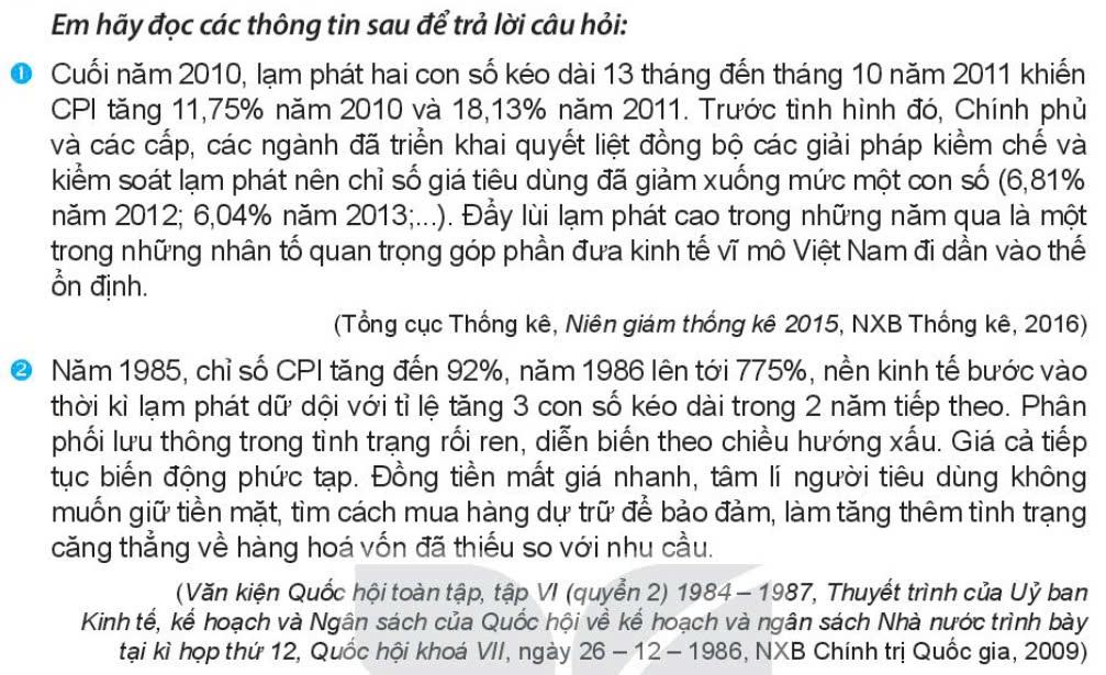 Kinh tế Pháp luật 11 Kết nối tri thức Bài 3: Lạm phát