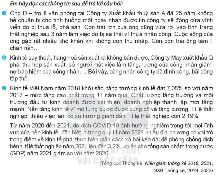 Kinh tế Pháp luật 11 Kết nối tri thức Bài 4: Thất nghiệp