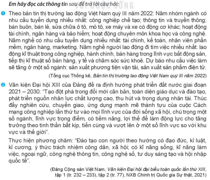Kinh tế Pháp luật 11 Kết nối tri thức Bài 5: Thị trường lao động và việc làm