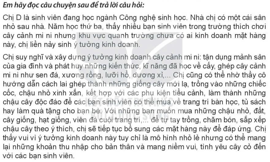 Kinh tế Pháp luật 11 Kết nối tri thức Bài 6: Ý tưởng, cơ hội kinh doanh và các năng lực cần thiết của người kinh doanh