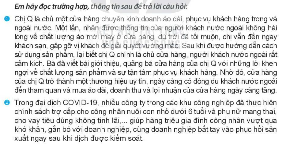Kinh tế Pháp luật 11 Kết nối tri thức Bài 7: Đạo đức kinh doanh