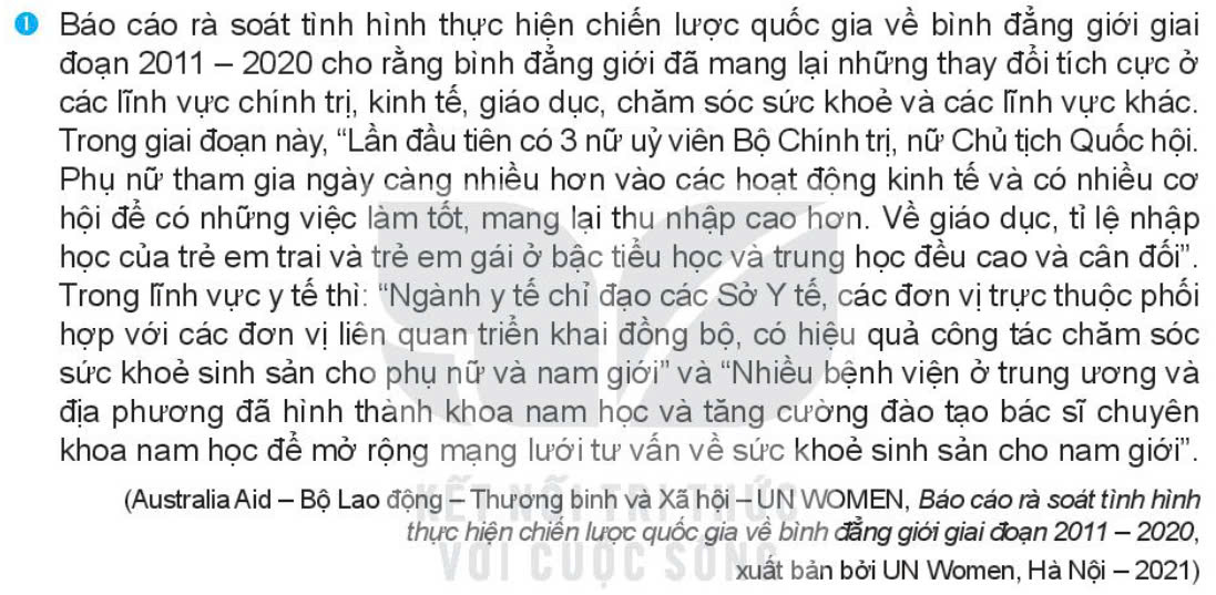 Kinh tế Pháp luật 11 Kết nối tri thức Bài 10: Bình đẳng trong các lĩnh vực